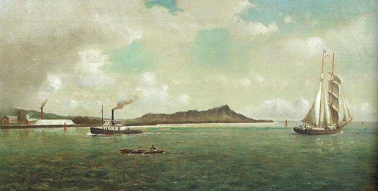 William Alexander Coulter Entrance to Honolulu Harbor Norge oil painting art
